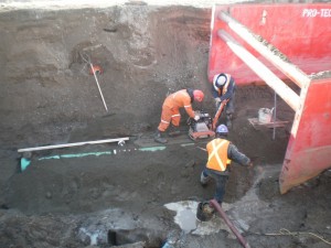 Compaction du matériel d’enrobement de la conduite