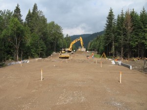 Mise en place de la sous fondation de la chaussée