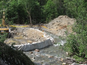 Déviation du cours d'eau